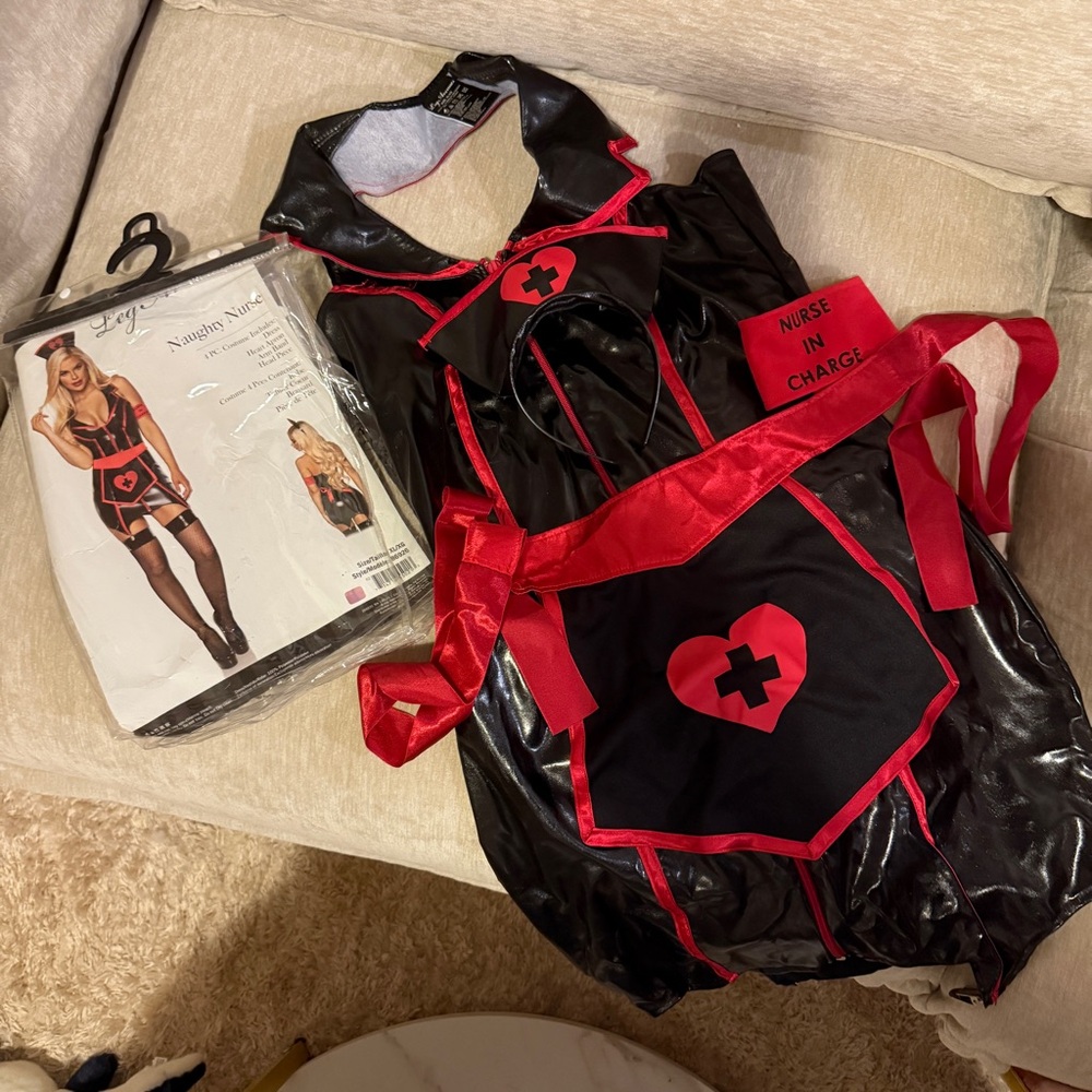Black and Red Nurse Costume Dress - Picture 3 of 4